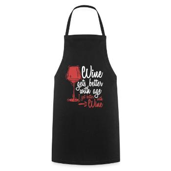 Wine Gets Better With Age Wine Toast - Cooking Apron - black - Front - AI Model Male 185 dark (185cm)