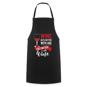 Wine Gets Better With Age Wine Toast - Cooking Apron - black - Front - AI Model Male 185 dark (185cm)