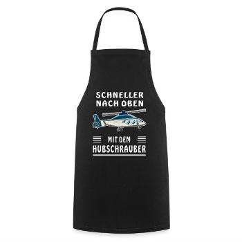 SCHNELLER NACH OBEN MIT DEM HUBSCHRAUBER - Kochschürze - Schwarz - Vorne - AI Model Male 185 dark (185cm)