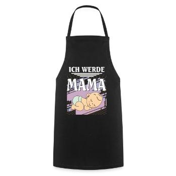 ICH WERDE MAMA - Kochschürze - Schwarz - Vorne - AI Model Male 185 dark (185cm)
