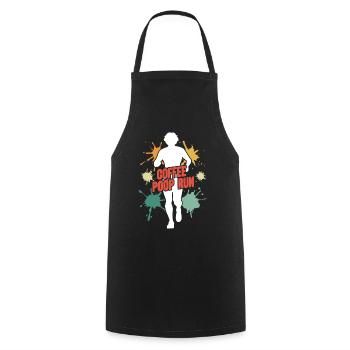 Coffee Poop Run Funny Runner Marathon - Cooking Apron - black - Front - AI Model Male 185 dark (185cm)