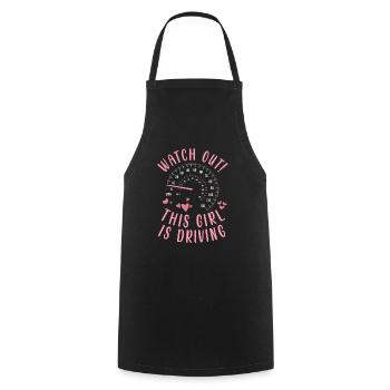 Driving licence test Driving test - Cooking Apron - black - Front - AI Model Male 185 dark (185cm)
