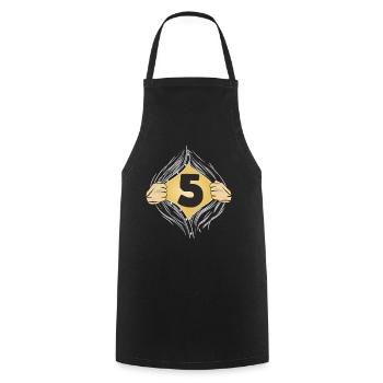 5 PUT ON SHIRT - Cooking Apron - black - Front - AI Model Male 185 dark (185cm)