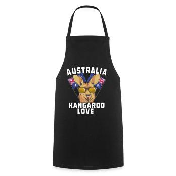 AUSTRALIA KANGAROO LOVE - Cooking Apron - black - Front - AI Model Male 185 dark (185cm)