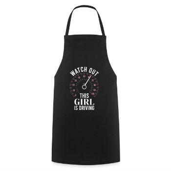 Driving licence test Driving test - Cooking Apron - black - Front - AI Model Male 185 dark (185cm)