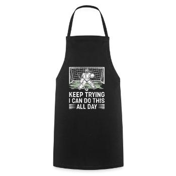 Field Hockey Goalie Hockey Goalie Saying - Cooking Apron - black - Front - AI Model Male 185 dark (185cm)