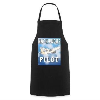 FLUGZEUG NACHWUCHS PILOT - Kochschürze - Schwarz - Vorne - AI Model Male 185 dark (185cm)