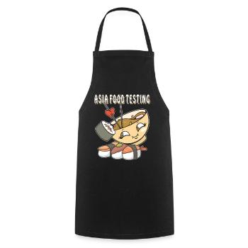 ASIA FOOD TESTING - Cooking Apron - black - Front - AI Model Male 185 dark (185cm)