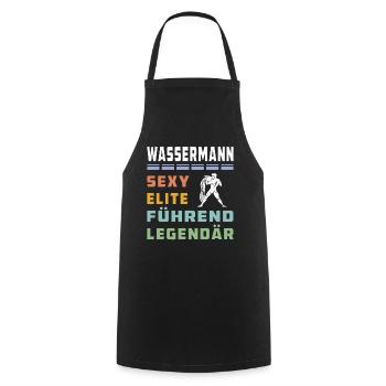 WASSERMANN - Kochschürze - Schwarz - Vorne - AI Model Male 185 dark (185cm)