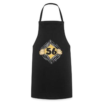 56 PUT ON SHIRT - Cooking Apron - black - Front - AI Model Male 185 dark (185cm)