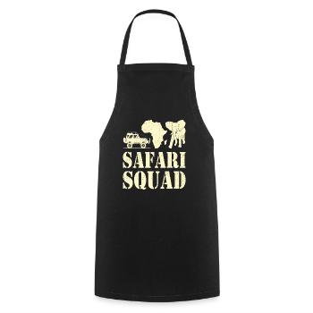 Safari Squad - African Safari Adventures - Kochschürze - Schwarz - Vorne - AI Model Male 185 dark (185cm)
