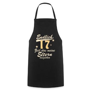 GEBURTSTAG ENDLICH 17 - Kochschürze - Schwarz - Vorne - AI Model Male 185 dark (185cm)