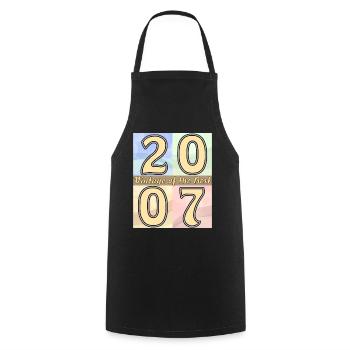 BIRTHDAY YEAR 2007 - Cooking Apron - black - Front - AI Model Male 185 dark (185cm)