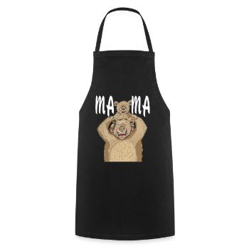 BÄR MAMA KIND MAMA - Kochschürze - Schwarz - Vorne - AI Model Male 185 dark (185cm)