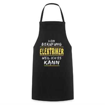VON BERUFUNG ELEKTRIKER - Kochschürze - Schwarz - Vorne - AI Model Male 185 dark (185cm)