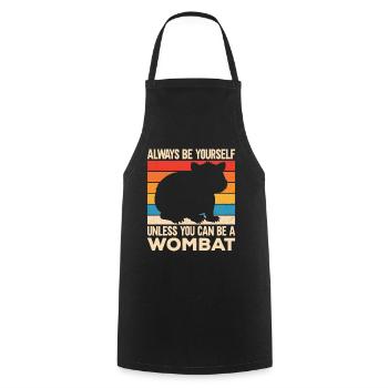 Lustiges Australischer Wombat Spruch - Kochschürze - Schwarz - Vorne - AI Model Male 185 dark (185cm)