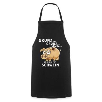 ICH BIN EIN SCHWEIN - Kochschürze - Schwarz - Vorne - AI Model Male 185 dark (185cm)
