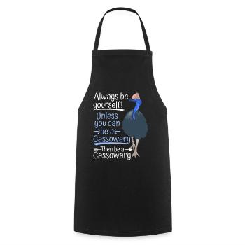 Retro Cassowary Bird Vintage Cassowaries - Cooking Apron - black - Front - AI Model Male 185 dark (185cm)