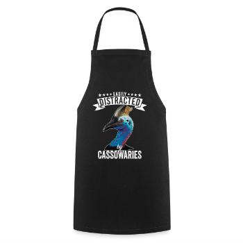 Retro Cassowary Bird Vintage Cassowaries - Cooking Apron - black - Front - AI Model Male 185 dark (185cm)