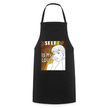 MRS. SELF IS MY LOVE - Cooking Apron - black - Front - AI Model Male 185 dark (185cm)