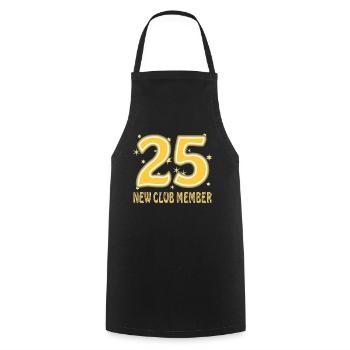 GEBURTSTAG 25 - Kochschürze - Schwarz - Vorne - AI Model Male 185 dark (185cm)