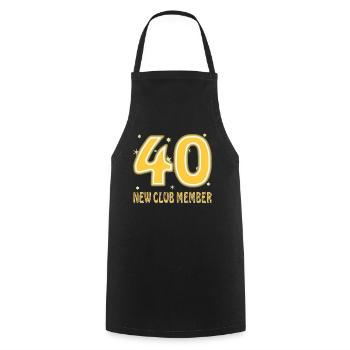 BIRTHDAY 40 - Cooking Apron - black - Front - AI Model Male 185 dark (185cm)