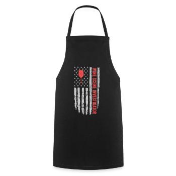 Wine Scene Investigator True Crime Lover - Cooking Apron - black - Front - AI Model Male 185 dark (185cm)