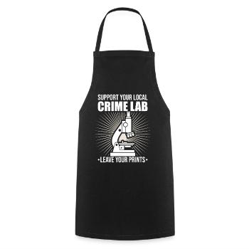 Forensic Technician Crime Scene Investigator Forensic Sentence - Cooking Apron - black - Front - AI Model Male 185 dark (185cm)