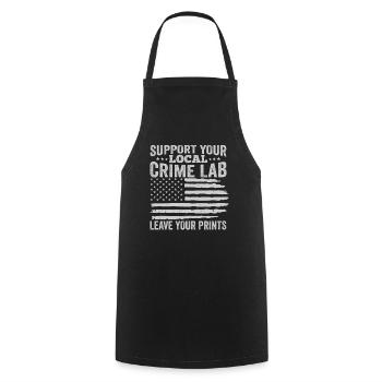 Forensic Technician Crime Scene Investigator Forensic Sentence - Cooking Apron - black - Front - AI Model Male 185 dark (185cm)