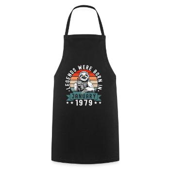 Legends Were Born In January 1979 Sloth Sloth - Cooking Apron - black - Front - AI Model Male 185 dark (185cm)