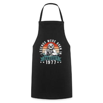 Legends Were Born In January 1977 Sloth Sloth - Cooking Apron - black - Front - AI Model Male 185 dark (185cm)