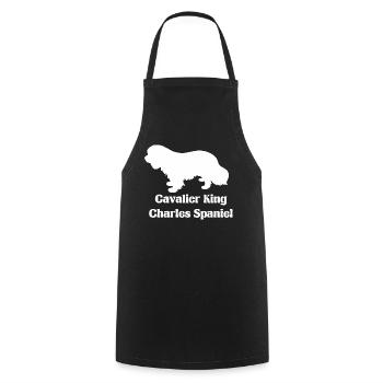 Cavalier King Charles Spaniel Silhouette - Kochschürze - Schwarz - Vorne - AI Model Male 185 dark (185cm)