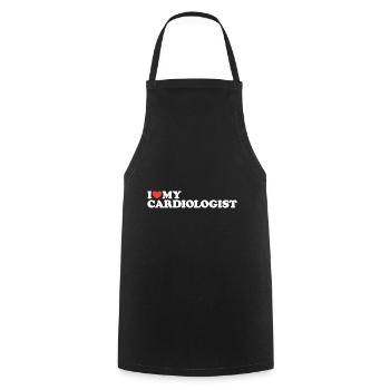 I love my Cardiologist Heart Shirt - Cooking Apron - black - Front - AI Model Male 185 dark (185cm)