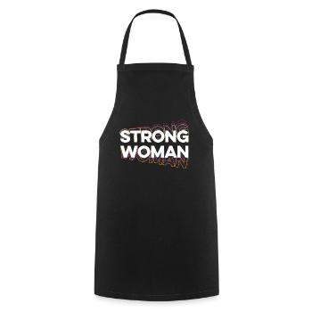 Strong woman - Cooking Apron - black - Front - AI Model Male 185 dark (185cm)