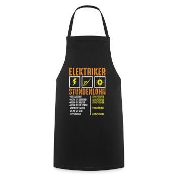 Beruf | Elektriker - Kochschürze - Schwarz - Vorne - AI Model Male 185 dark (185cm)