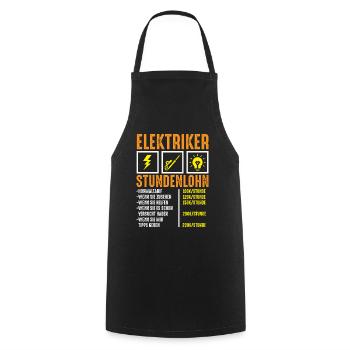 Lustiges Elektriker Stundenlohn Geschenk - Kochschürze - Schwarz - Vorne - AI Model Male 185 dark (185cm)