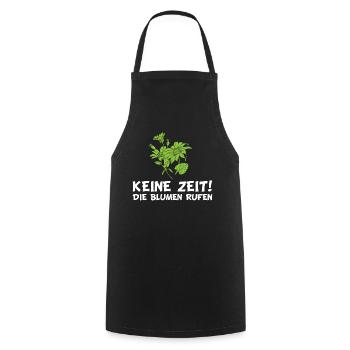 Floristin | Keine Zeit! Die Blumen rufen - Kochschürze - Schwarz - Vorne - AI Model Male 185 dark (185cm)