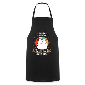 Cat Funny Cats Saying Kitten Comic Hangover - Cooking Apron - black - Front - AI Model Male 185 dark (185cm)