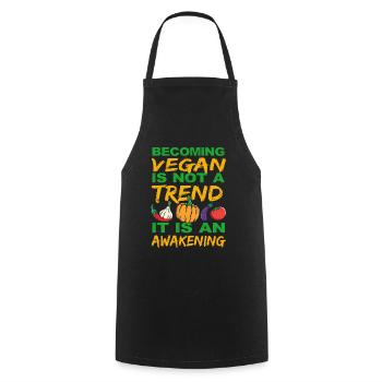 Vegan Vegan Veganism Veggie Saying Animal Rights - Cooking Apron - black - Front - AI Model Male 185 dark (185cm)