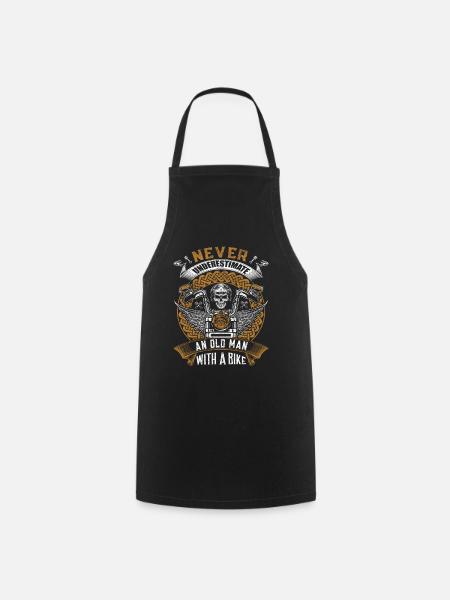 Biker Motorrad Bike Rocker Chopper Motorradfahrer - Kochschürze - Schwarz
