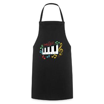 musique - Tablier de cuisine - noir - Devant - AI Model Male 185 dark (185cm)
