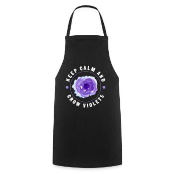 keep calm and grow violets Design for a messages - Kochschürze - Schwarz - Vorne - AI Model Male 185 dark (185cm)
