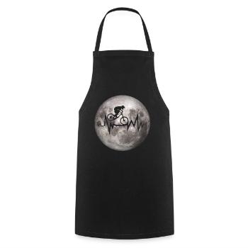 Crazy MTB Moon Heartbeat - Cooking Apron - black - Front - AI Model Male 185 dark (185cm)
