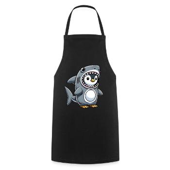 Mignon pingouin requin drôle dessin animé costume - Tablier de cuisine - noir - Devant - AI Model Male 185 dark (185cm)