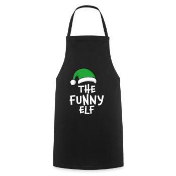 The Funny Elf - Cooking Apron - black - Front - AI Model Male 185 dark (185cm)