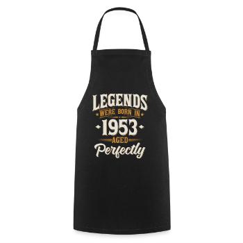 Millésime 1953 nés légendes anniversaire cadeau - Tablier de cuisine - noir - Devant - AI Model Male 185 dark (185cm)