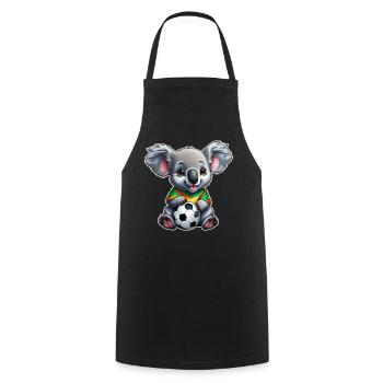 Mignon koala australien avec ballon de football - Tablier de cuisine - noir - Devant - AI Model Male 185 dark (185cm)