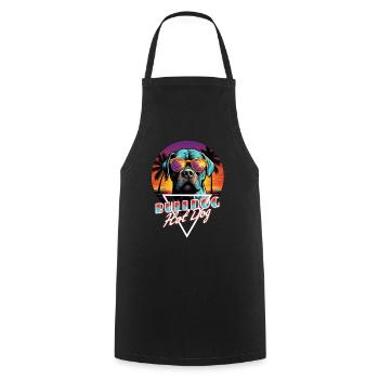 Chemise à hot-dog bouledogue américain Retro Wave - Tablier de cuisine - noir - Devant - AI Model Male 185 dark (185cm)