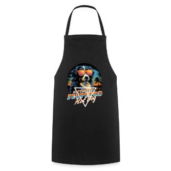 Retro Wave Australian Shepherd Hot Dog Shirt - Kochschürze - Schwarz - Vorne - AI Model Male 185 dark (185cm)