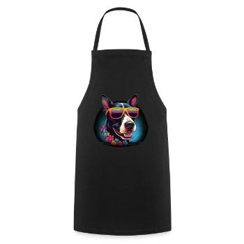 Retro Wave Bullterrier Dog Shirt - Kochschürze - Schwarz - Vorne - AI Model Male 185 dark (185cm)